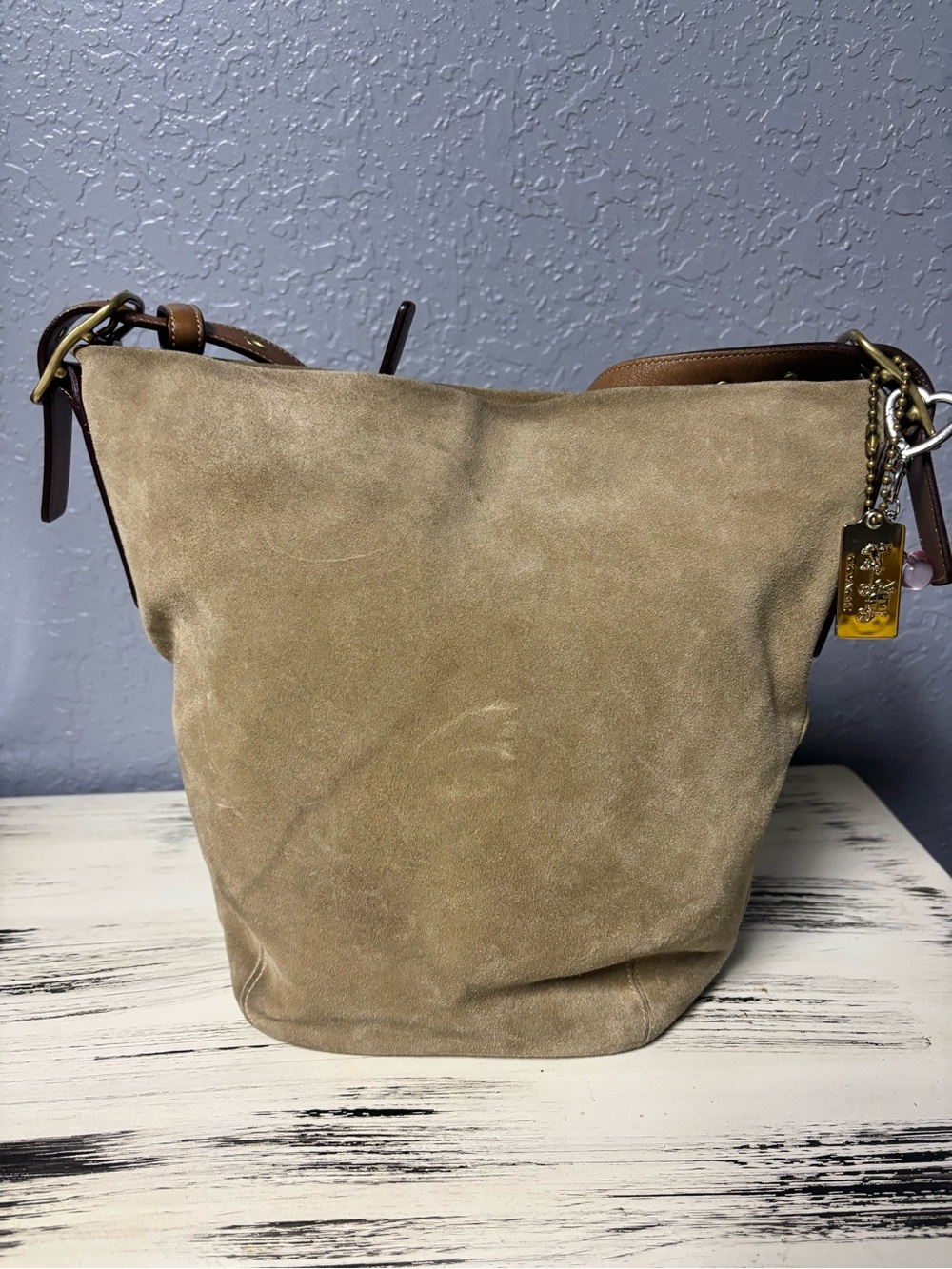 Vintage Coach 9187 Suede Duffle Sac Bucket Bag Y2K 2002